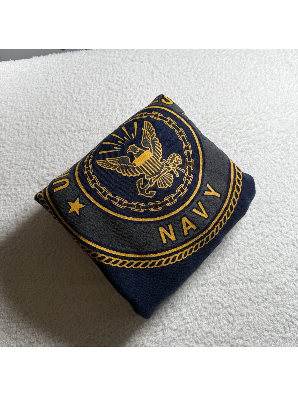Vintage SOFFE US Navy Sweatshirt XL Made USA Military Front Back Graphic